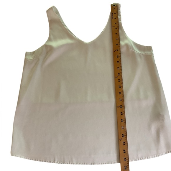 Elegant Pearl White Satin Sleeveless Tank Top L - Picture 5 of 8